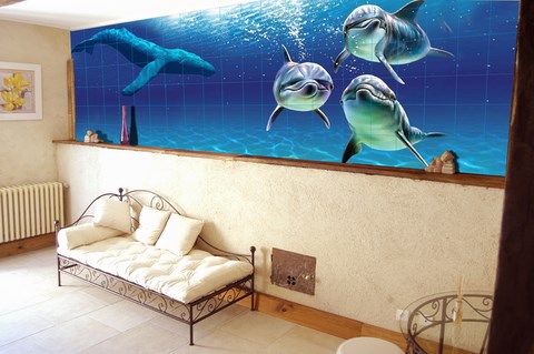 ceramique -aquarium en trompe-l'oeil